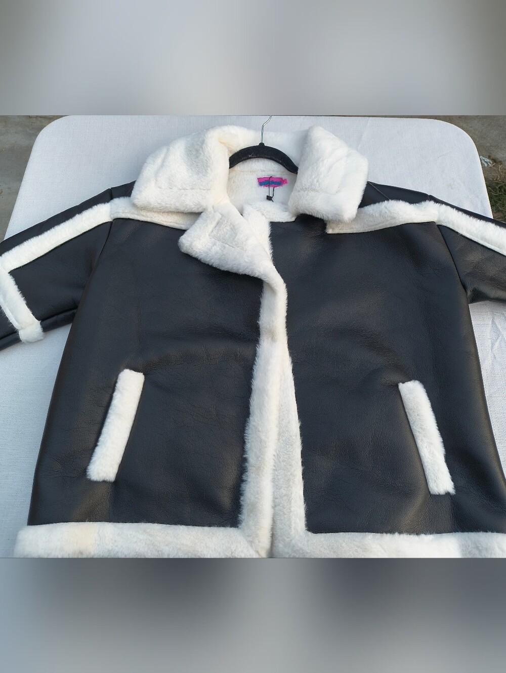Edikted Women's Rocki Oversized Faux Leather Shearling Jacket